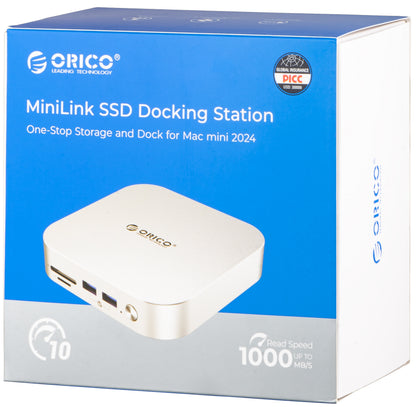 Hub Multifunzionale Orico MiniLink M49P per Apple Mac Mini M4, 9in1, Argento