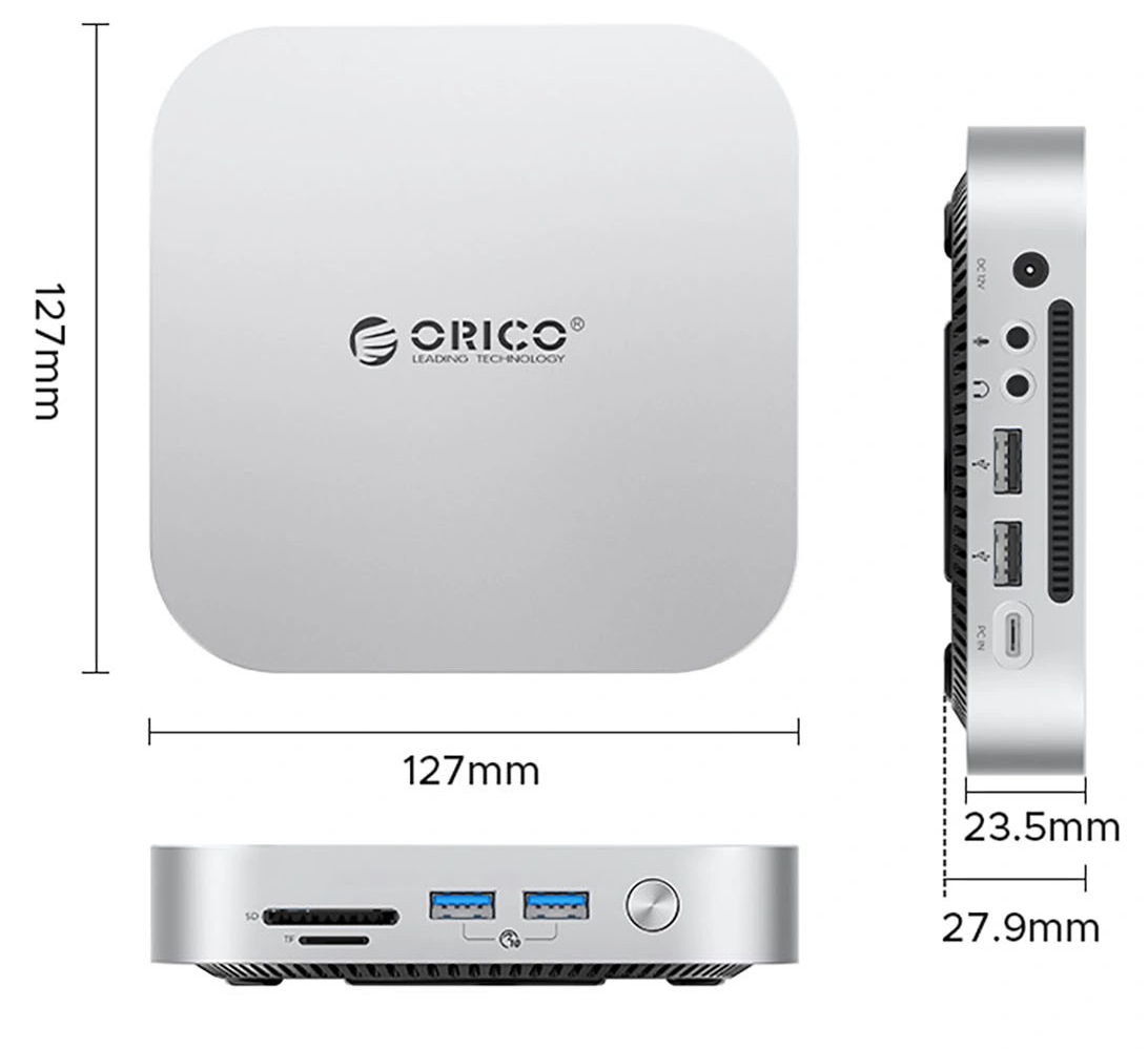 Hub Multifunzionale Orico MiniLink M49P per Apple Mac Mini M4, 9in1, Argento