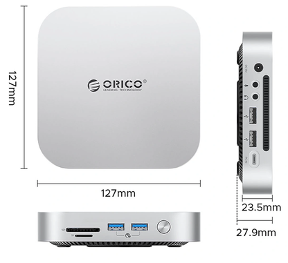 Hub Multifunzionale Orico MiniLink M49P per Apple Mac Mini M4, 9in1, Argento