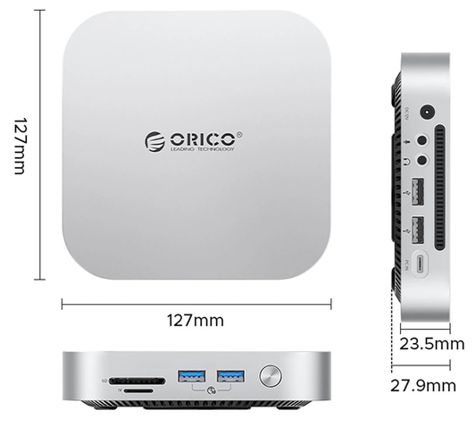 Hub Multifunzionale Orico MiniLink M49P per Apple Mac Mini M4, 9in1, Argento