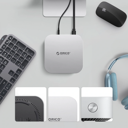 Hub Multifunzionale Orico MiniLink M49P per Apple Mac Mini M4, 9in1, Argento