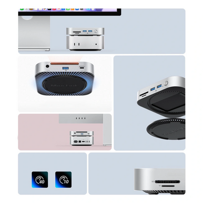 Hub Multifunzionale Orico MiniLink M49P per Apple Mac Mini M4, 9in1, Argento