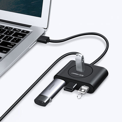 Hub USB UGREEN CR113, 4 x USB-A 3.0, 0.5m, Noir