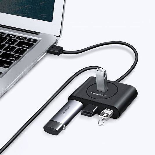 Hub USB UGREEN CR113, 4 x USB-A 3.0, 0.5m, Noir