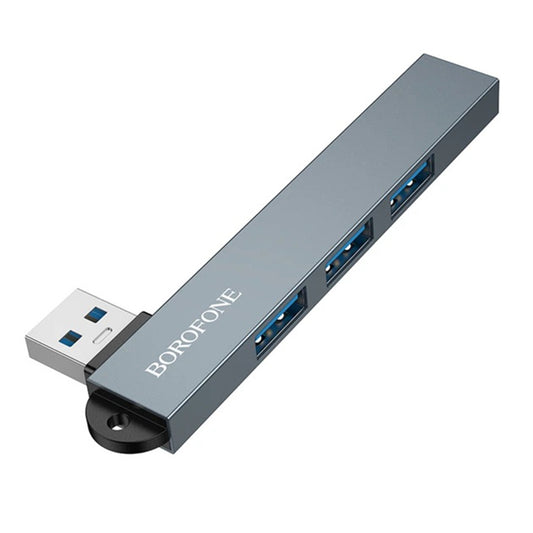 USB-Hub Borofone FH1, 4in1, Grau