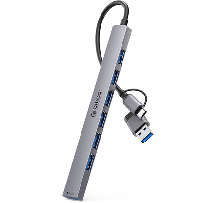 Hub USB / USB-C Orico YSA2-U3, 1 x USB-A 3.0 - 6 x USB-A, Grigio