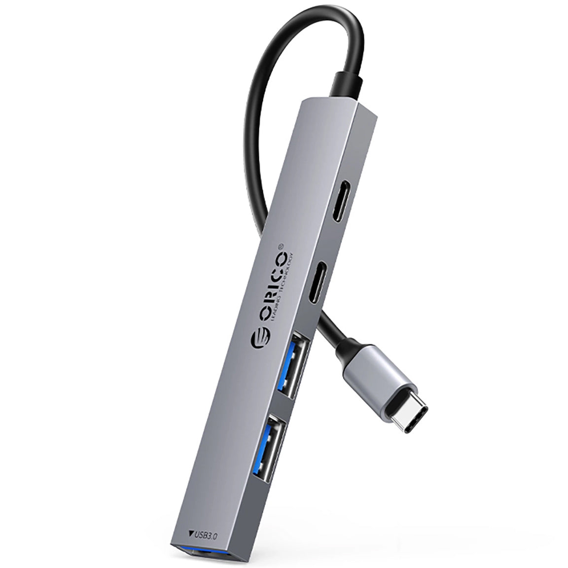 USB-C Hub Orico YSB4-U2, 1 x USB-A 3.0 - 2 x USB-A - 2 x USB-C, Grau