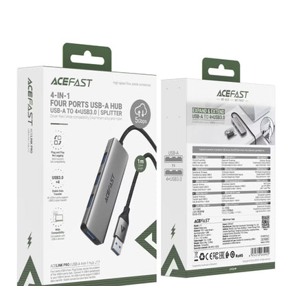 USB-Hub Acefast J17, 4in1, Grau