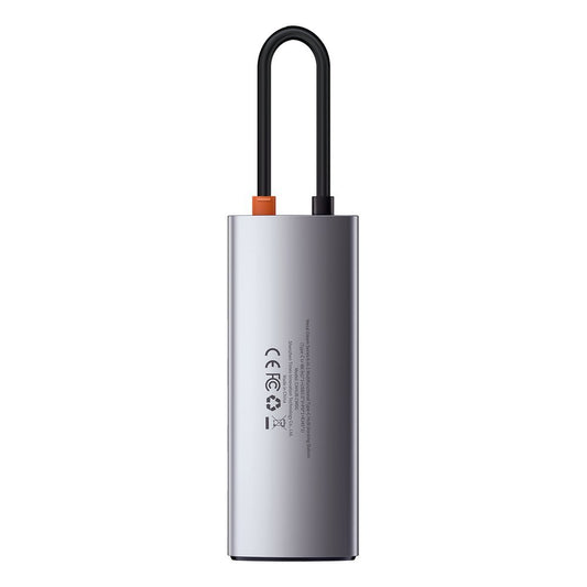 Hub USB-C Baseus Metal Gleam, 3 x USB-A 3.0 - 1 x USB-C - 1 x HDMI, Grigio CAHUB-CX0G