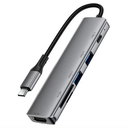 Hub USB-C Acefast J18, 6in1, Grigio