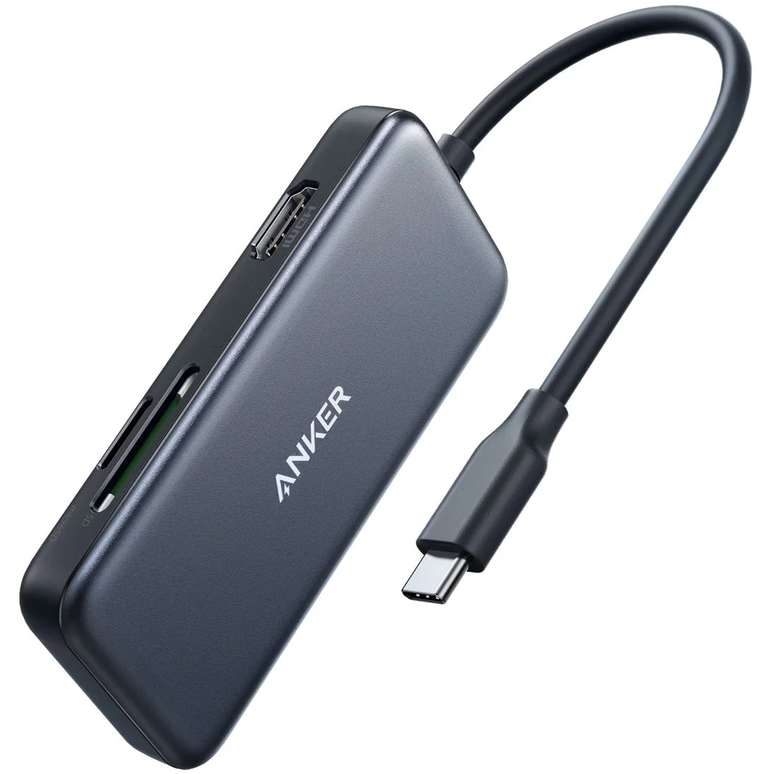 Hub USB-C Anker, 2 x USB-A 3.0 - 1 x HDMI - 1 x SD - 1 x microSD, Noir A8334HA1