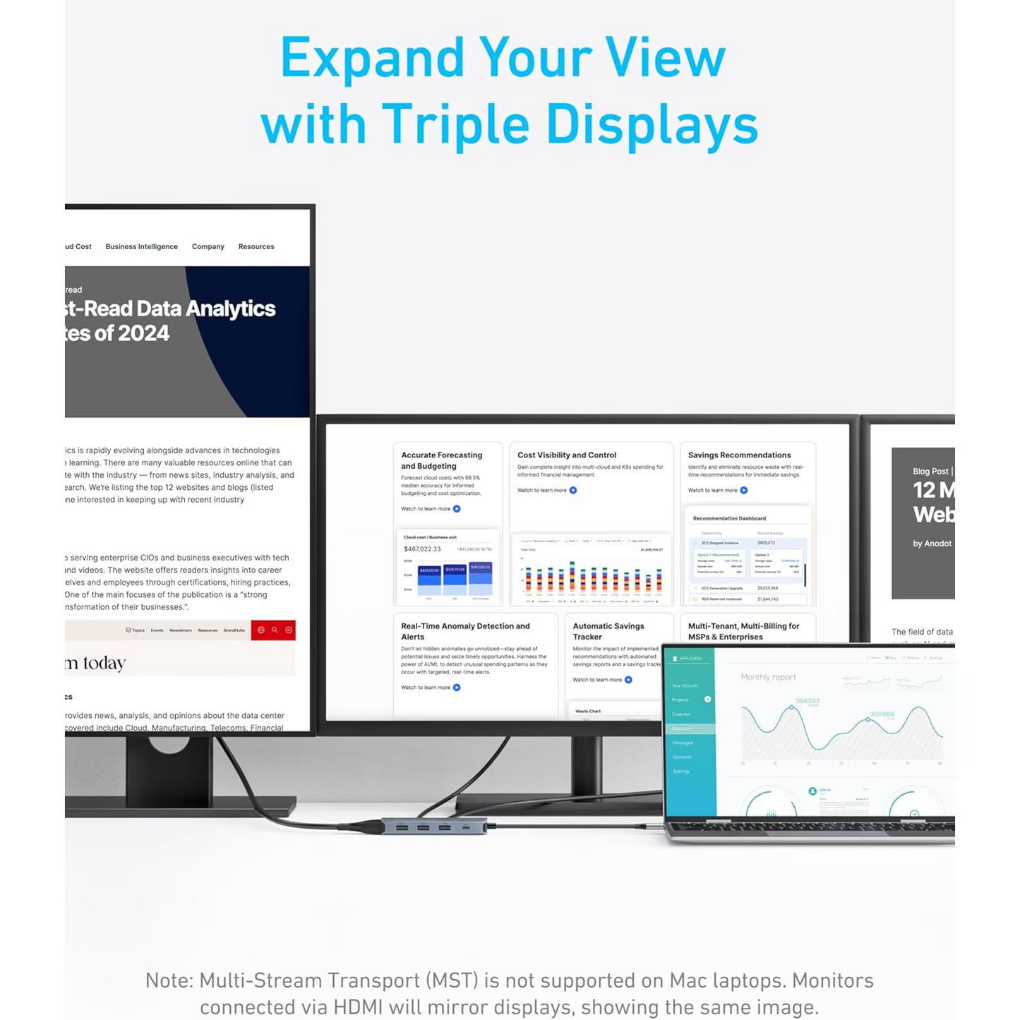 Hub USB-C Anker, 3 x USB-A 3.0 - 2 x USB-C - 2 x HDMI - 1 x VGA, Grau A83790A2
