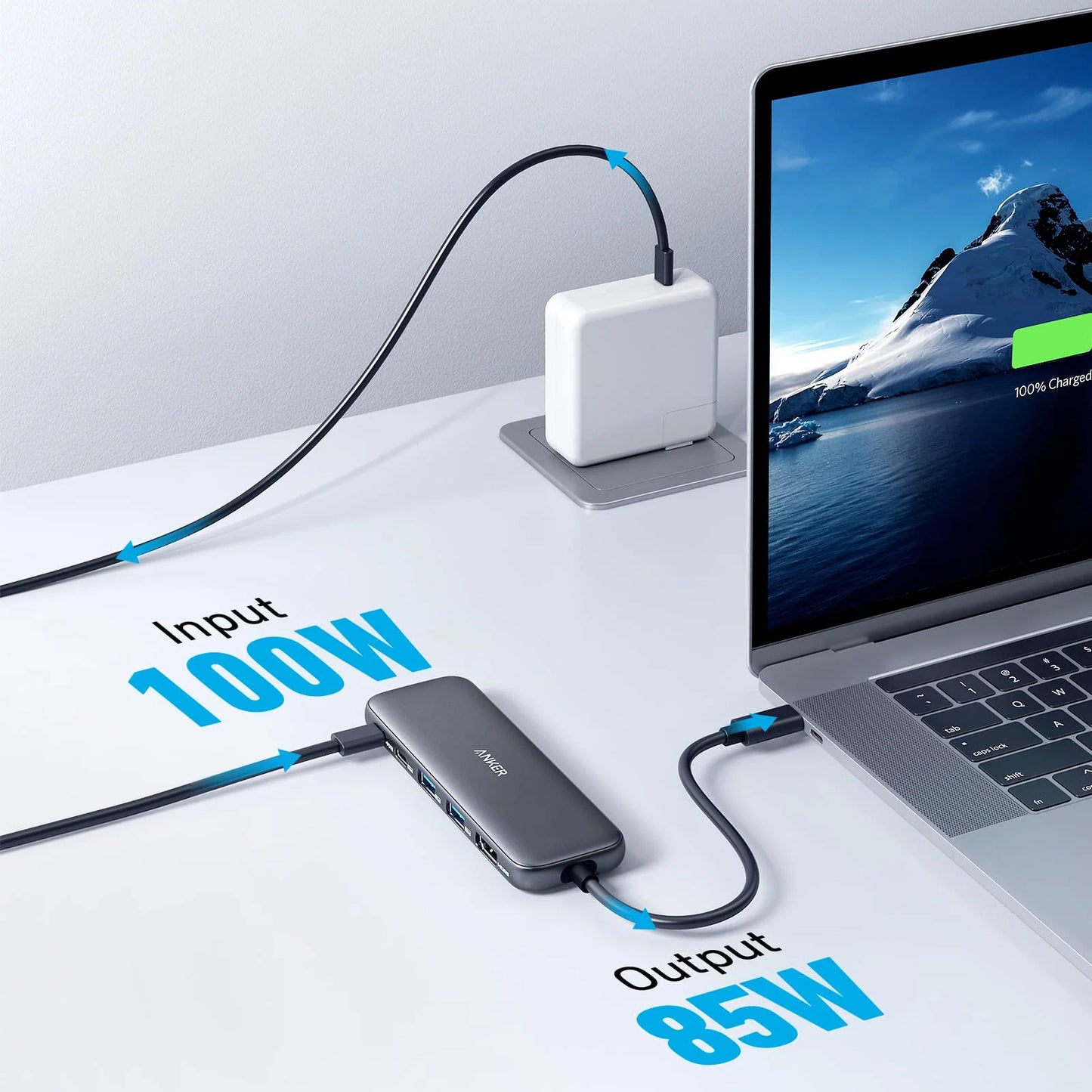 Hub USB-C Anker 332, 2 x USB-A - 2 x USB-C - 1 x HDMI, Grigio A8355H11