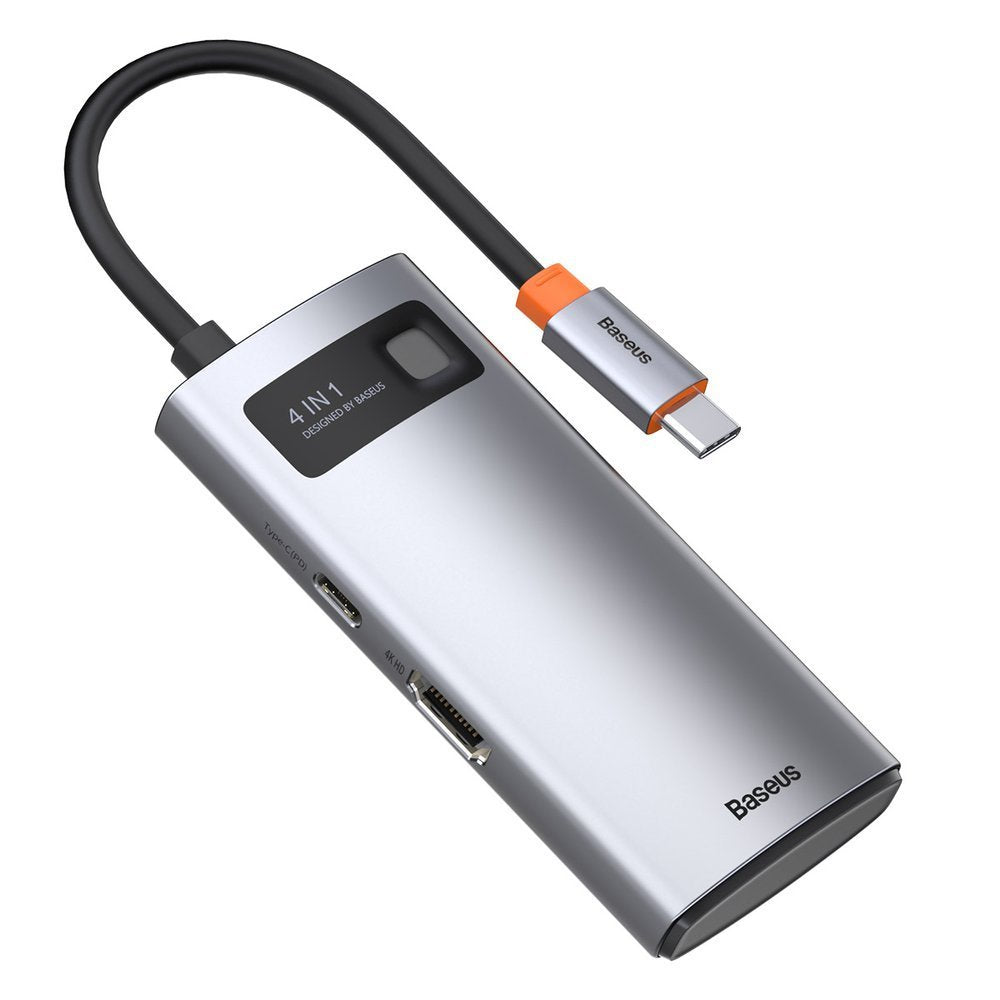 Hub USB-C Baseus Metal Gleam, 2 x USB-A - 1 x USB-C - 1 x HDMI, Gris Reconditionné CAHUB-CY0G