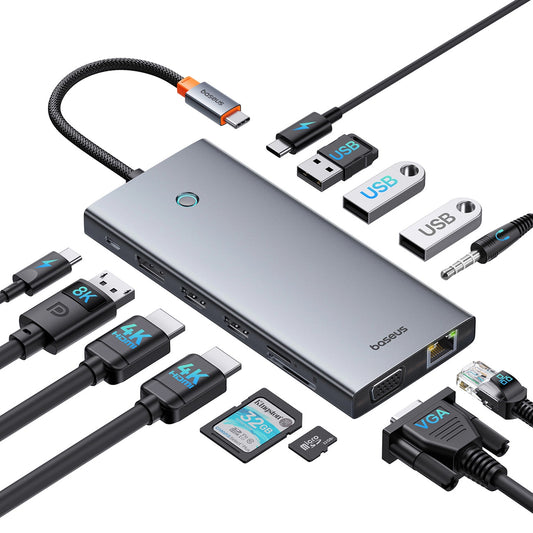 Hub USB-C Baseus PortalJoy, 13in1, Grigio B00053002811-01