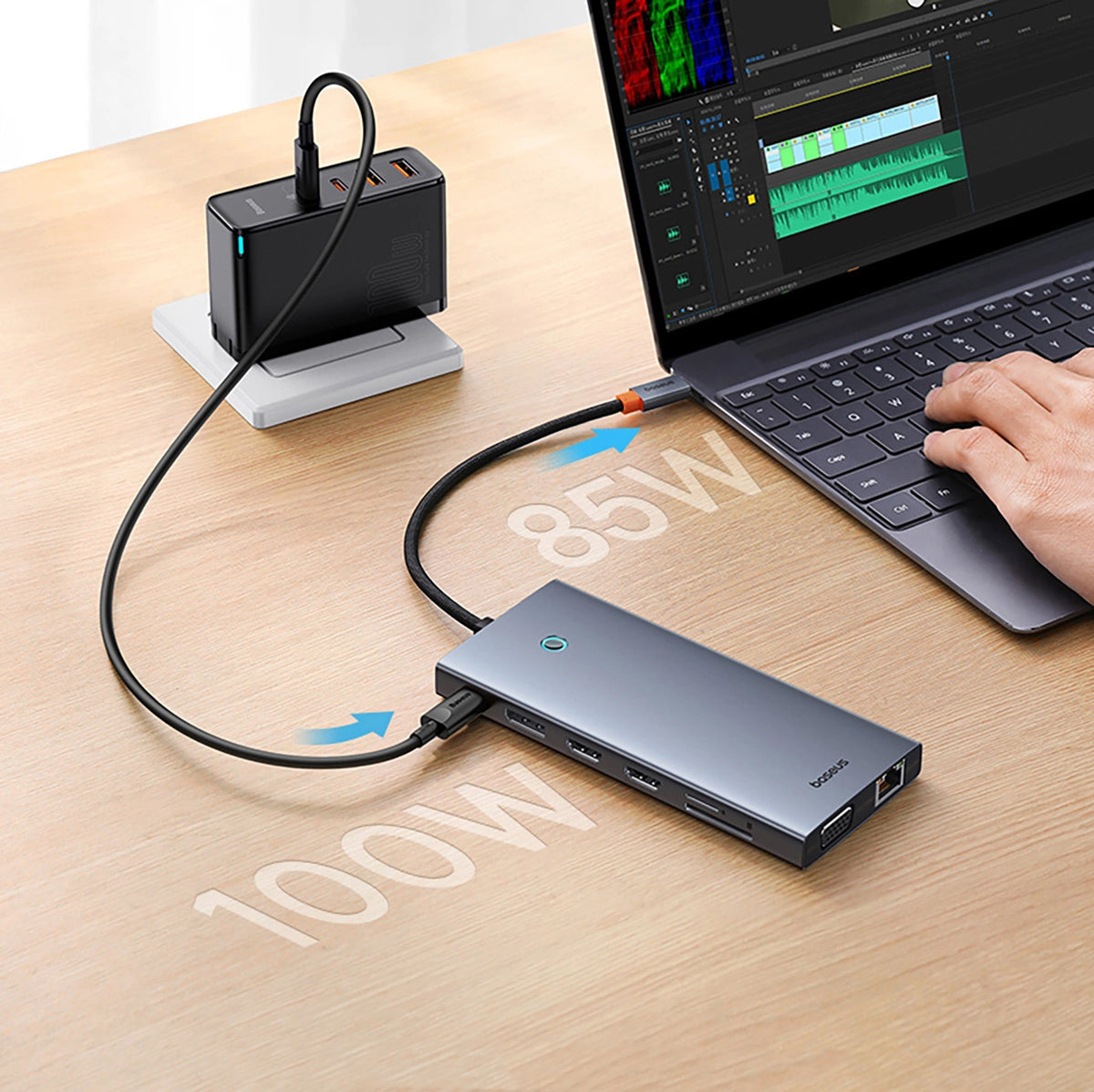 Hub USB-C Baseus PortalJoy, 13 en 1, Gris B00053002811-01