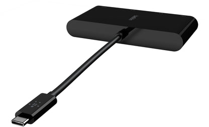 Hub USB-C Belkin Connect, 1 x USB-A 3.0 - 1 x HDMI - 1 x VGA - 1 x RJ45, Noir AVC005btBK