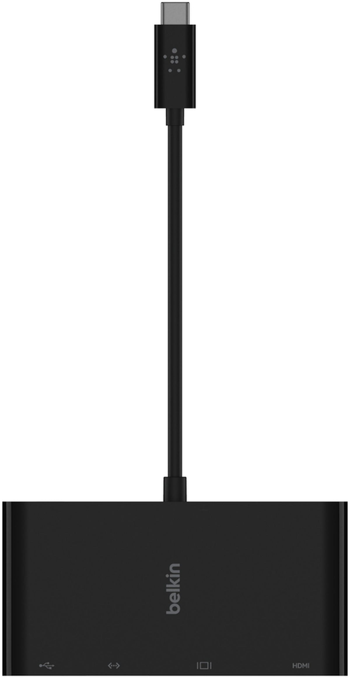 Hub USB-C Belkin Connect, 1 x USB-A 3.0 - 1 x HDMI - 1 x VGA - 1 x RJ45, Noir AVC005btBK