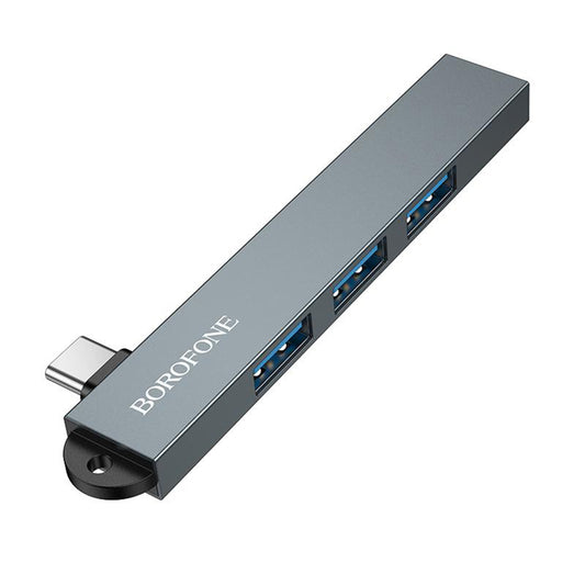 USB-C Hub Borofone FH1A, 4in1, Grau