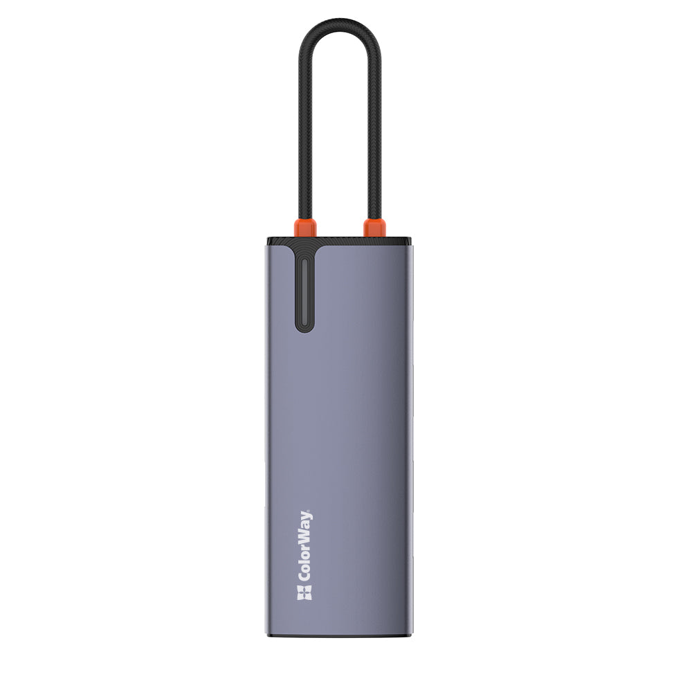 Hub USB-C ColorWay CW-HUB03, 6en1, Argenté