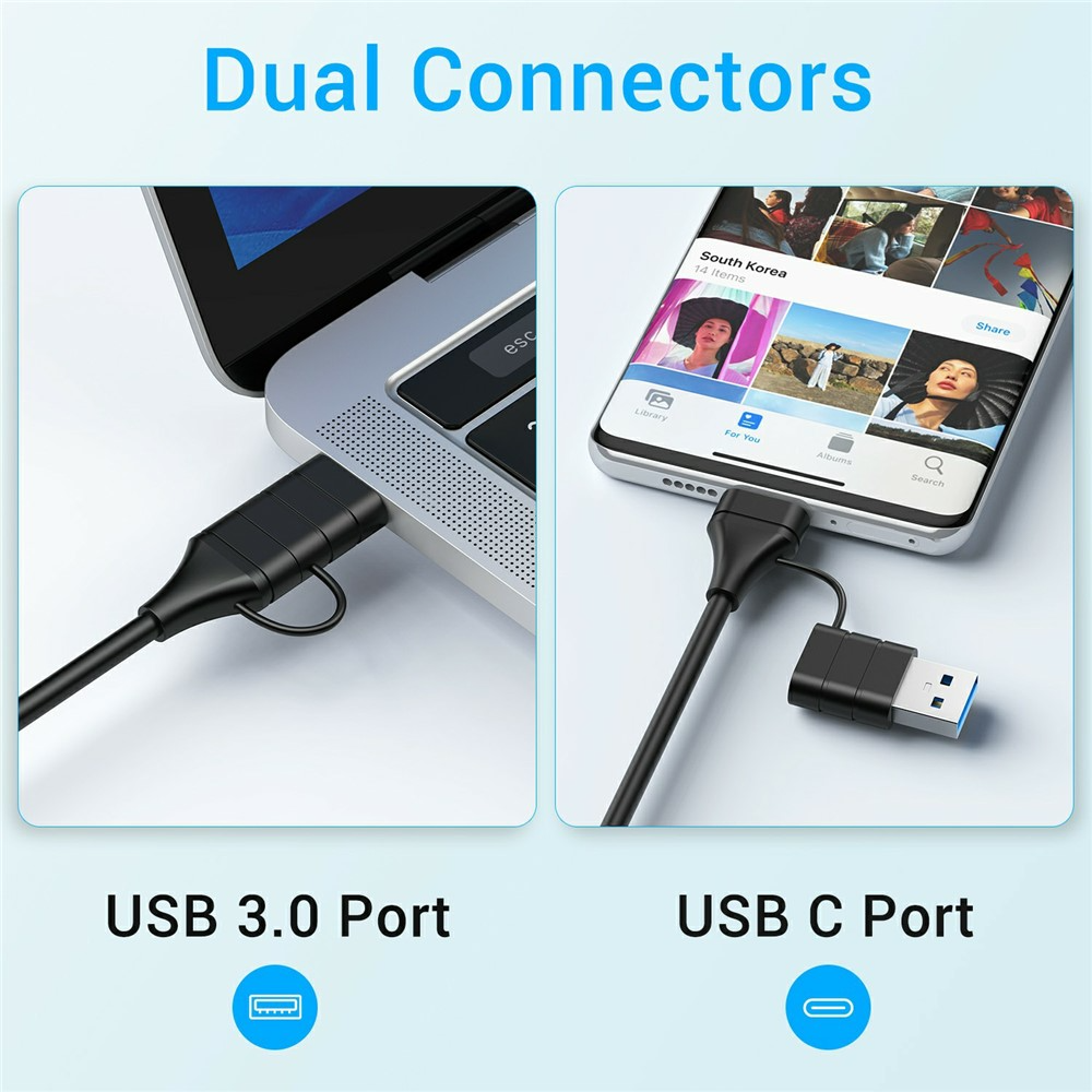 Hub USB-C avec Charge Sans Fil QI OEM YC7209, 10 en 1, Gris