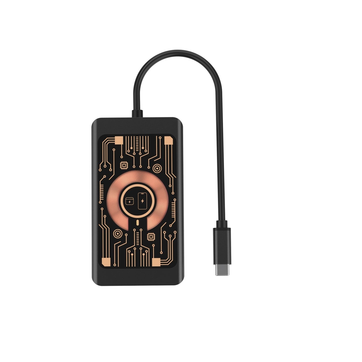 USB-C Hub mit Wireless QI Ladefunktion Qualo QTPB5-HUB-18, 9in1, Grau