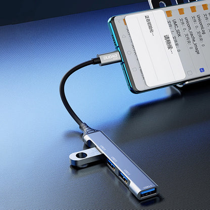 Hub USB-C Dudao A16T, 1 x USB-A 3.0 - 3 x USB-A, Schwarz