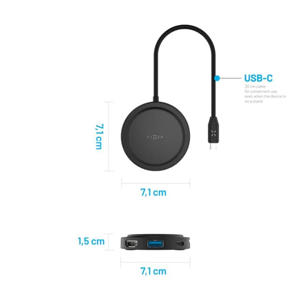 Hub USB-C Fixed MagHub, 7en1, Noir