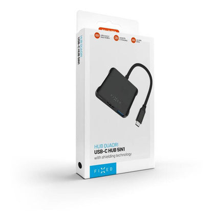 Fixed Quadri USB-C Hub, 5in1, Black