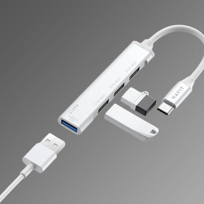 USB-C Hub HAVIT HB41, 4in1, Silber