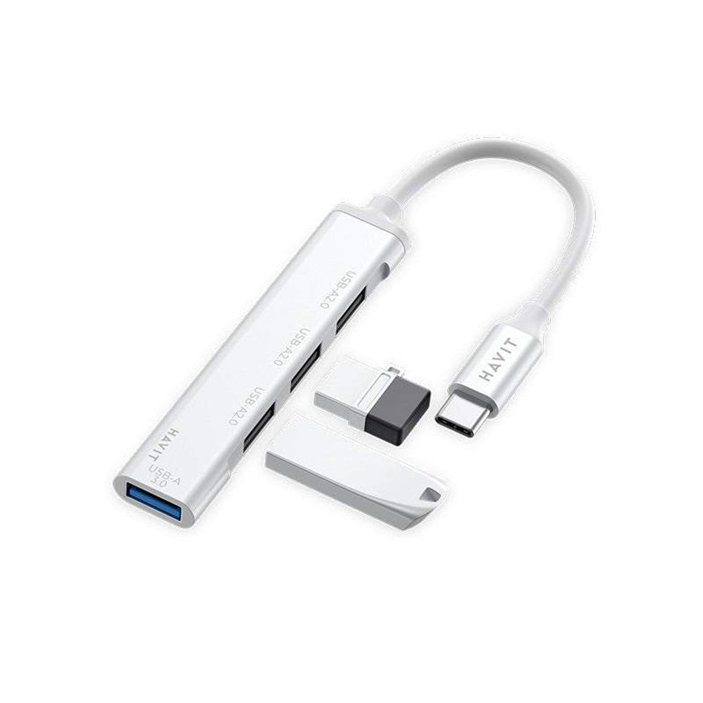 USB-C Hub HAVIT HB41, 4in1, Silber