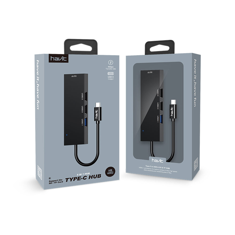 USB-C Hub HAVIT HB41, 4in1, Silber