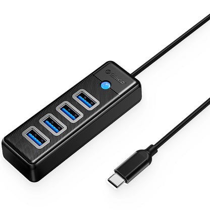 Hub USB-C Orico PW4U-C3, 4 x USB-A 3.0, Schwarz