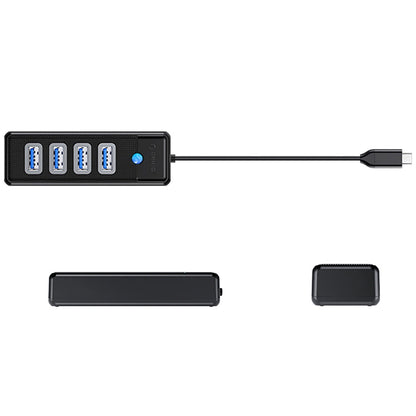 Hub USB-C Orico PW4U-C3, 4 x USB-A 3.0, Schwarz
