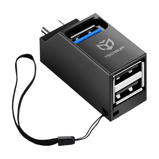 Hub USB-C Techsuit H10 EchoLink, 3en1, Noir