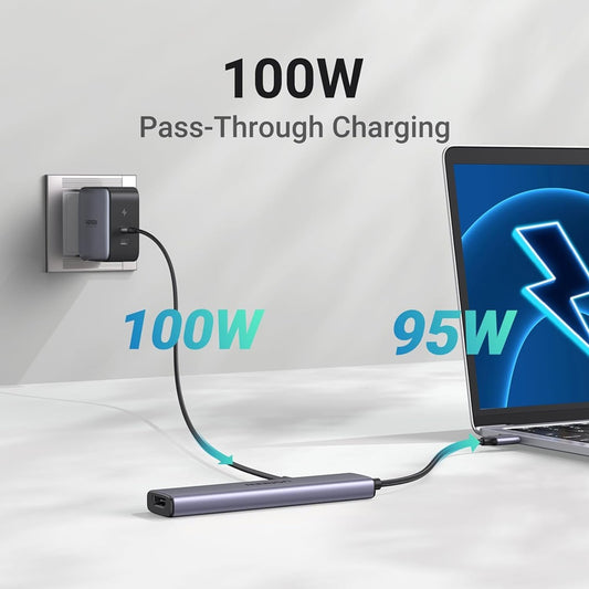 Hub USB-C UGREEN CM478, 1 x USB-A 3.0 - 2 x USB-A - 1 x USB-C - 1 x HDMI, Grigio