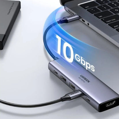 Hub USB-C UGREEN CM511 (35999), 2 x USB-A 3.2 - 3 x USB-C - 1 x HDMI, Grau