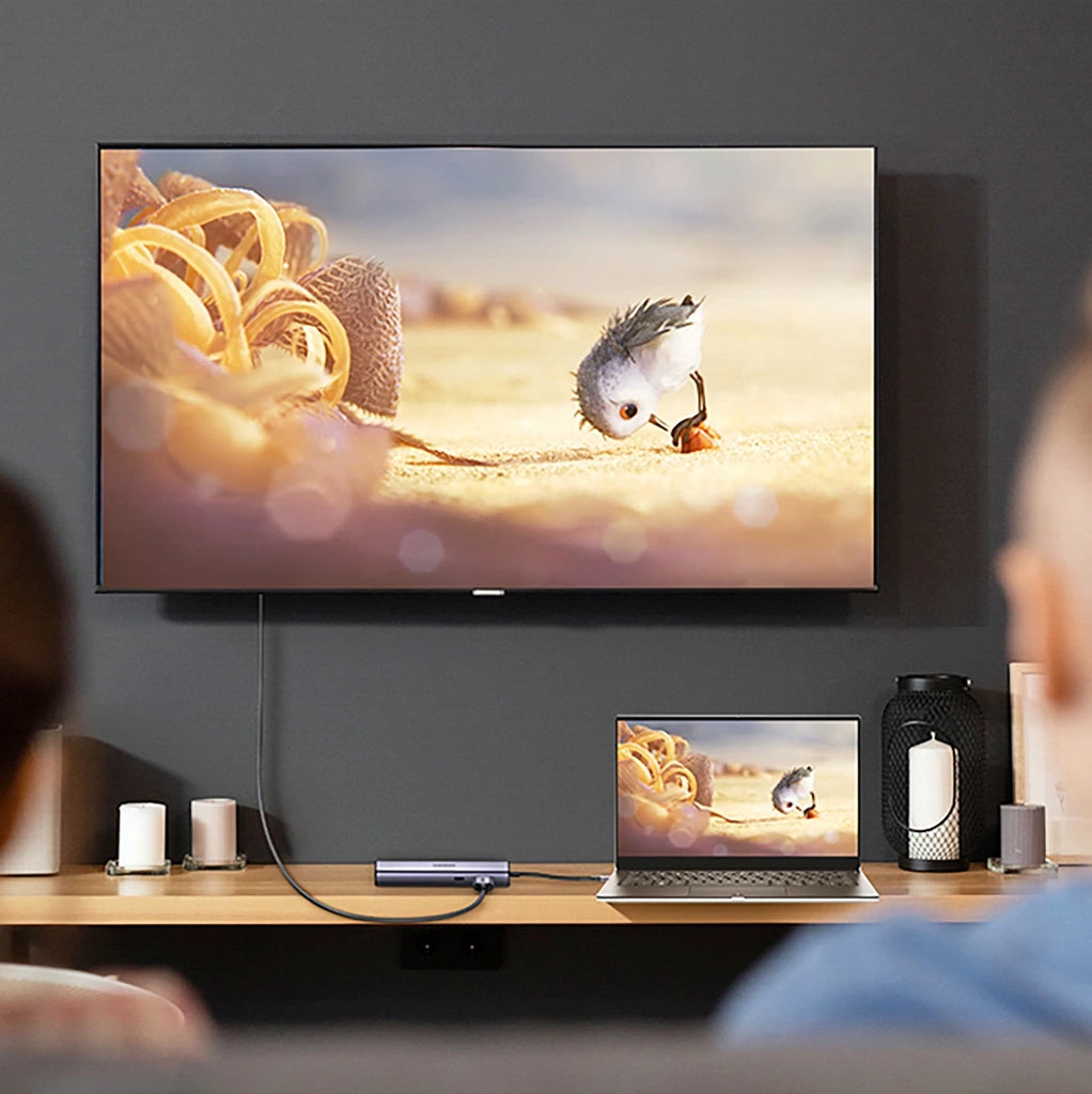 Hub USB-C UGREEN CM512, 2 x USB-A 3.0 - 1 x USB-C - 1 x HDMI - 1 x SD - 1 x microSD - RJ45, Grigio