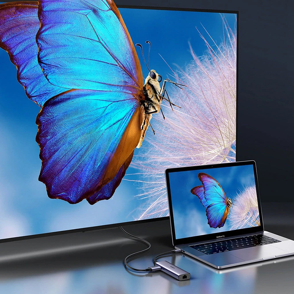 Hub USB-C UGREEN CM512, 2 x USB-A 3.0 - 1 x USB-C - 1 x HDMI - 1 x SD - 1 x microSD - RJ45, Grigio