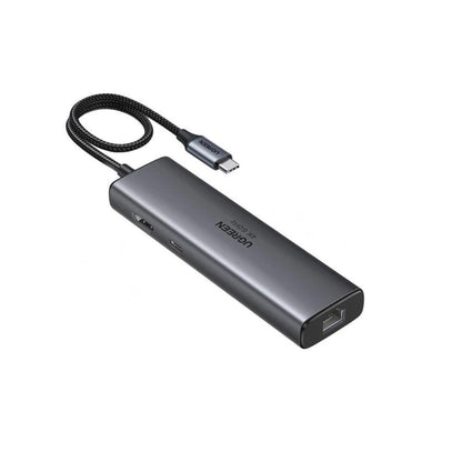 Hub USB-C UGREEN CM512 (45000), 2 x USB-A 3.2 - 2 x USB-C - 1 X HDMI - 1 x RJ45, Gris