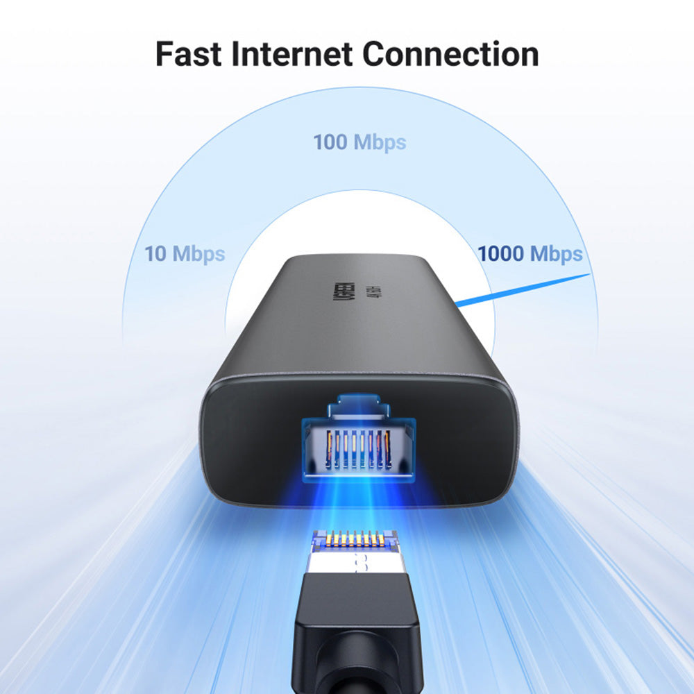 Hub USB-C UGREEN CM512 (45000), 2 x USB-A 3.2 - 2 x USB-C - 1 X HDMI - 1 x RJ45, Gris