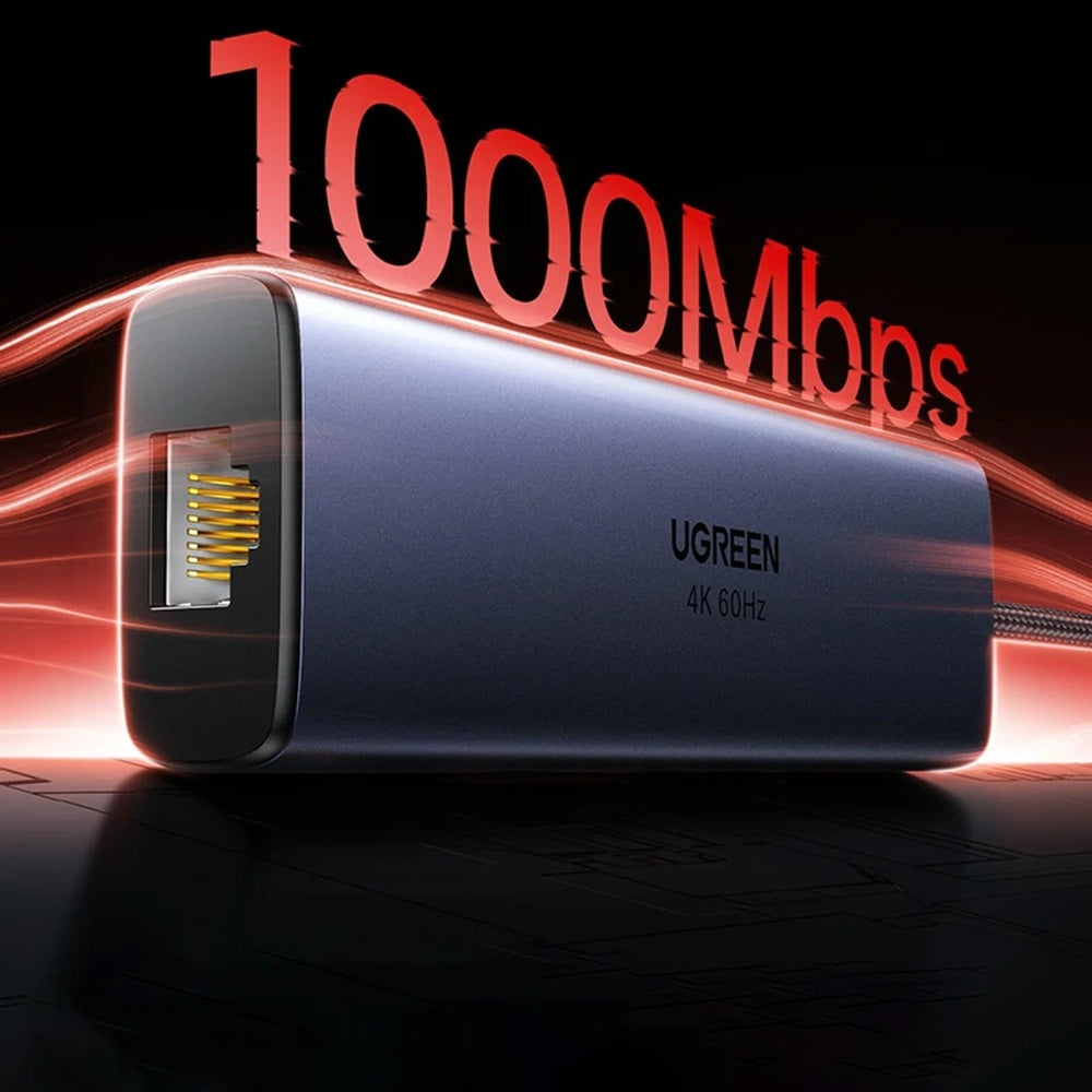 Hub USB-C UGREEN CM512 (75643), 6in1, Grigio