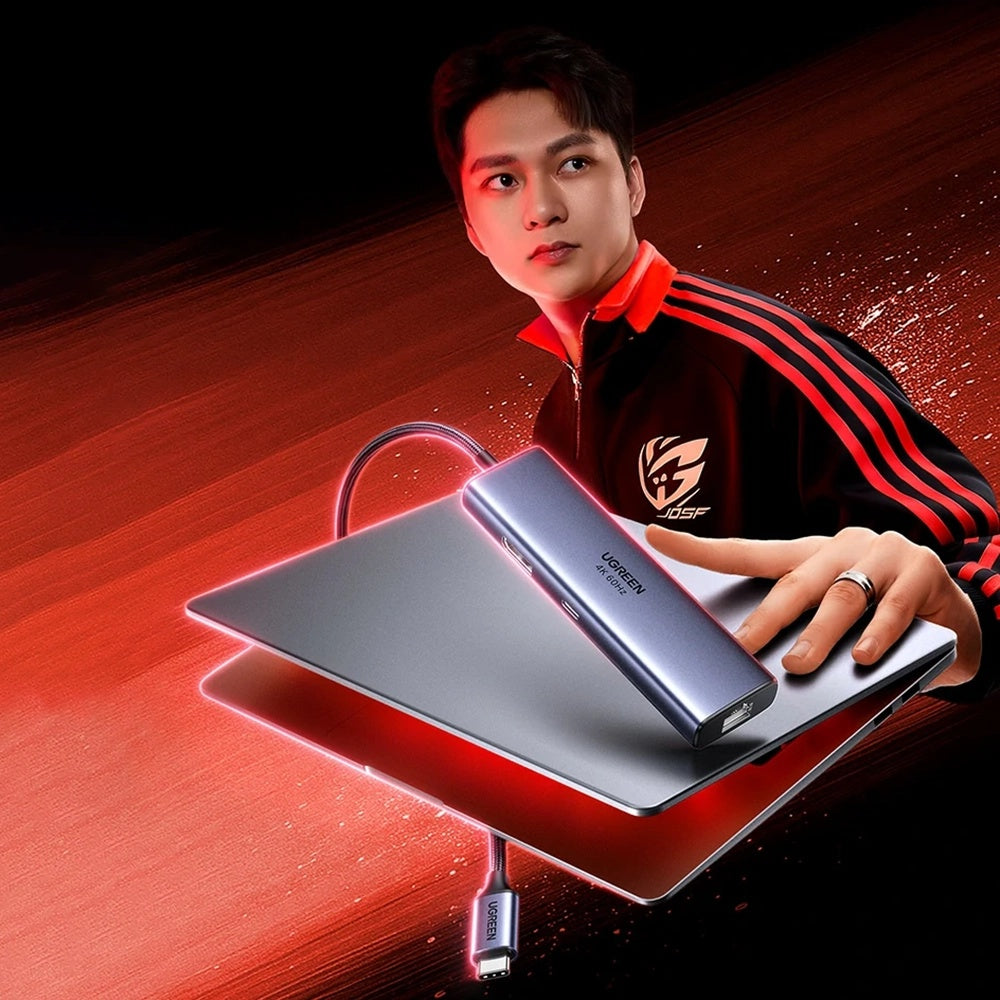 Hub USB-C UGREEN CM512 (75643), 6in1, Grigio