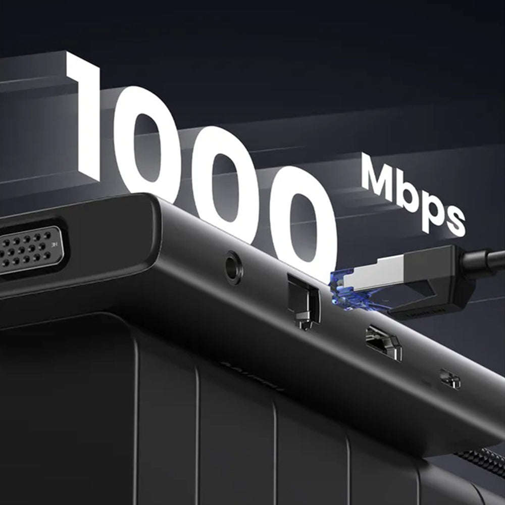 UGREEN CM639 USB-C Hub (45520), 2 x USB-A 3.2 - 3 x USB-C - 1 x HDMI - 1 x VGA - 1 x 3.5mm Jack - 1 x RJ45 - 1 x SD - 1 x microSD, Gray