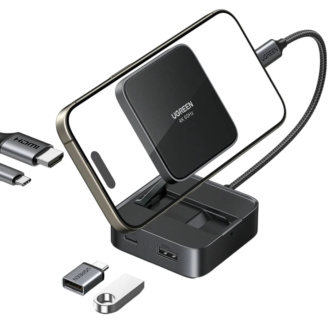 Hub USB-C UGREEN CM801, 1 x USB-A 3.0 - 2 x USB-C - 1 x HDMI, Grigio