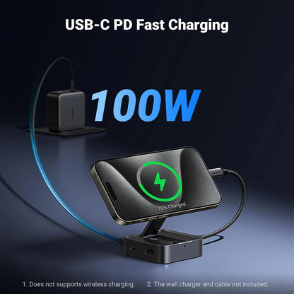 Hub USB-C UGREEN CM801, 1 x USB-A 3.0 - 2 x USB-C - 1 x HDMI, Grigio