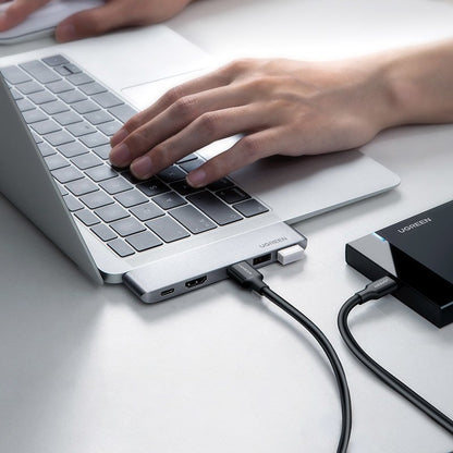 Hub USB-C UGREEN per Apple MacBook Pro / Air Series, 3 x USB-A 3.0 - 1 x USB-C - 1 x HDMI, Grigio