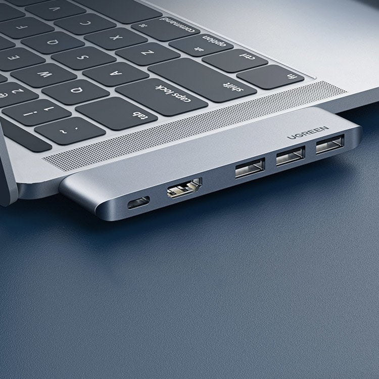 Hub USB-C UGREEN per Apple MacBook Pro / Air Series, 3 x USB-A 3.0 - 1 x USB-C - 1 x HDMI, Grigio