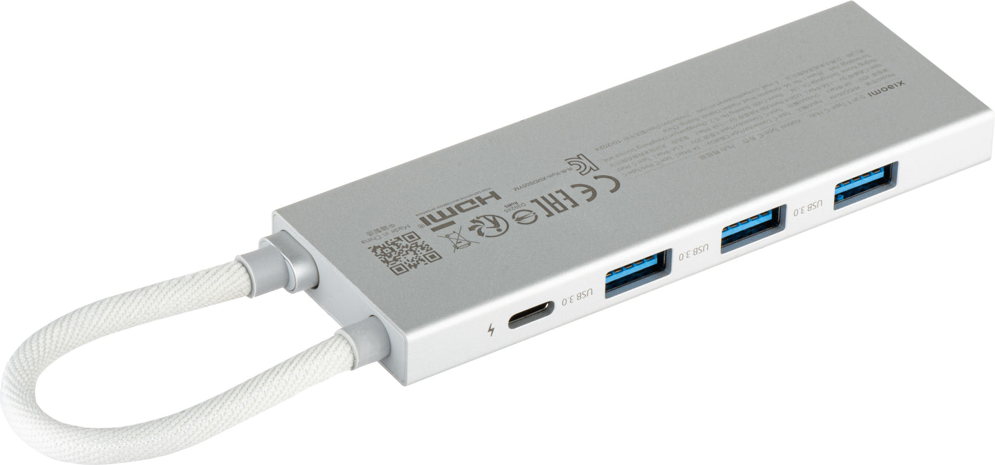 Hub USB-C Xiaomi, 3 x USB-A 3.0 - 1 x USB-C - 1 x HDMI, Blanc BHR8804GL