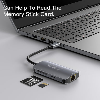 Hub USB-C Yesido HB15, 6en1, Gris